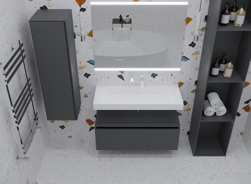 Тумба под столешницу 100 см ArmadiArt Vallessi Uno-S 897-100-A mat