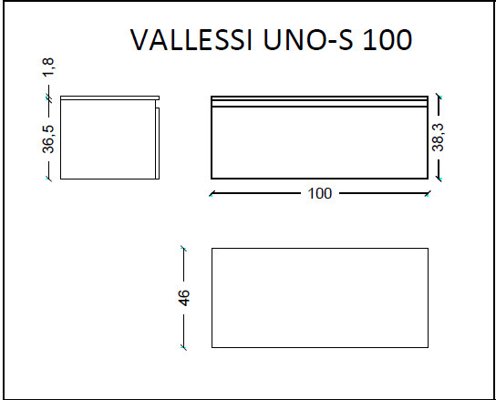 Тумба под столешницу 100 см ArmadiArt Vallessi Uno-S 897-100-W